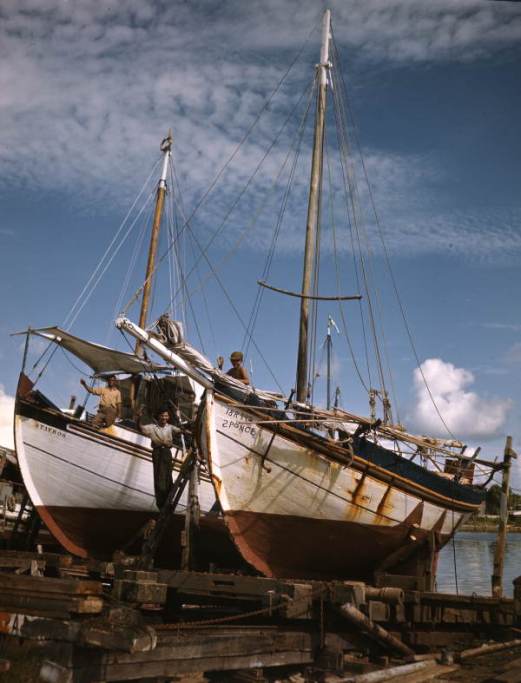 Greek_sponge_boats_on_ways-_Tarpon_Springs,_Florida_(8516004390)